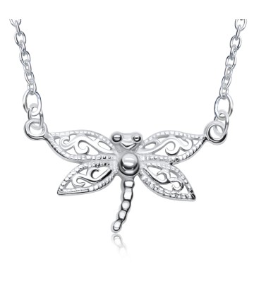 Grand Dragonfly Designed Silver Necklace SPE-3385